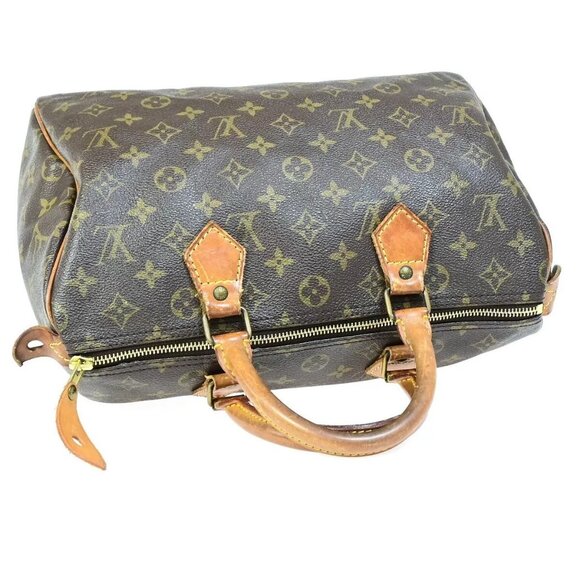 LOUIS VUITTON Speedy 30 Travel Hand Bag Monogram Leather Brown - Picture 9 of 16
